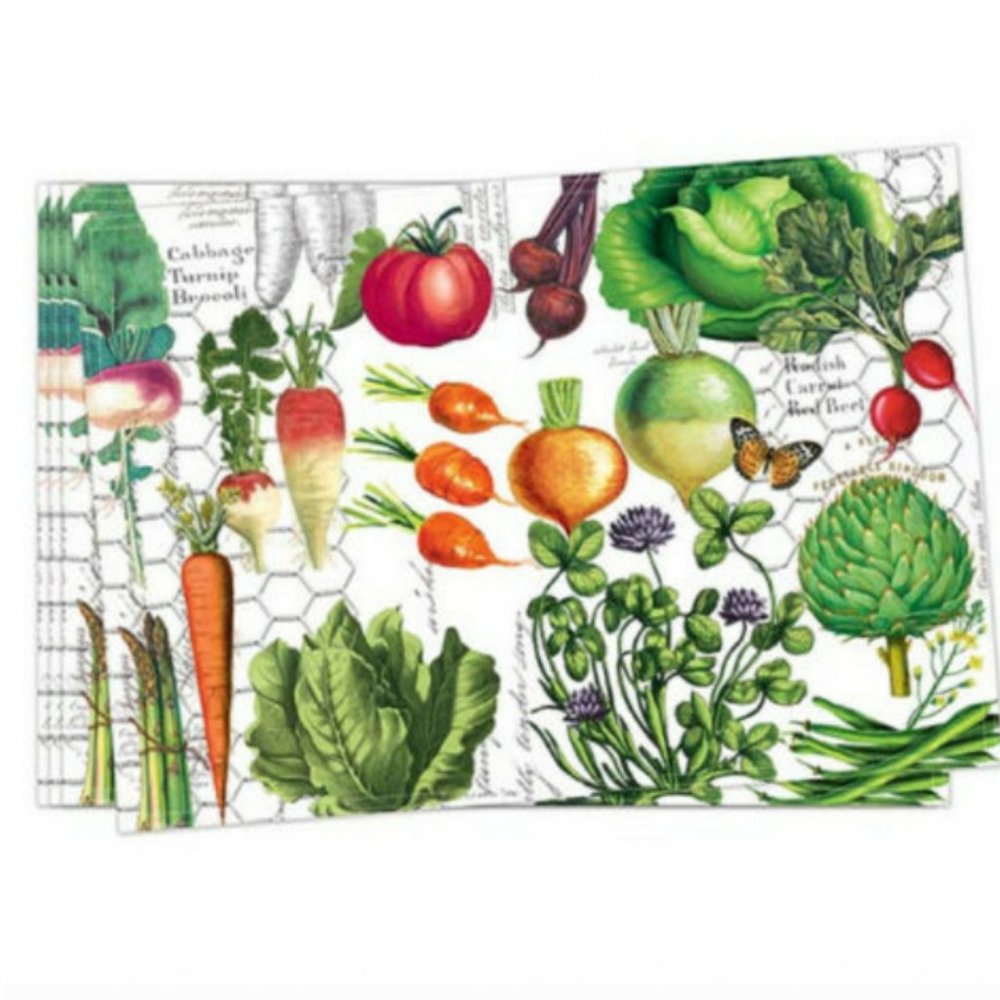 The Deborah Michel Collection Fabric Placemats Vegetable Kingdom S/4